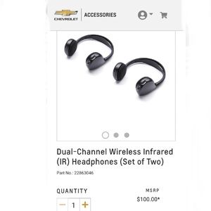 Chevrolet/GMC Dual-Channel Wireless Infrared (IR) Headphones (Set of 4)